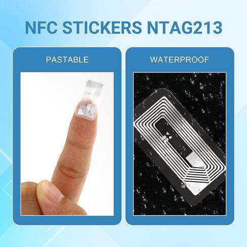 100 PCS NFC TAGS ملصقات مع رقاقة NTAG213 الأصلية ، ملصقات لاصقة واضحة علامات RFID ، ملصقات NFC ، ملصقات لاصقة إعادة الكتابة ، 144 بايت ذاكرة in Kuwait