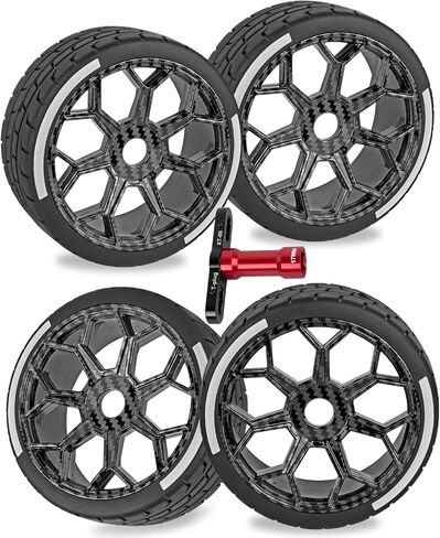 عجلات وإطارات RC لـ 1/8 Typhon 6S BLX ، 1/7 مخالفة 6S BLX ، عجلات لا حدود لها ، RC وإطارات RC إطارات إطارات إطارات إطارات سريعة ، أسود مع الكربون in Saudi Arabia