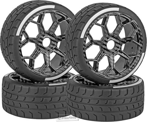 عجلات وإطارات RC لـ 1/8 Typhon 6S BLX ، 1/7 مخالفة 6S BLX ، عجلات لا حدود لها ، RC وإطارات RC إطارات إطارات إطارات إطارات سريعة ، أسود مع الكربون in Saudi Arabia