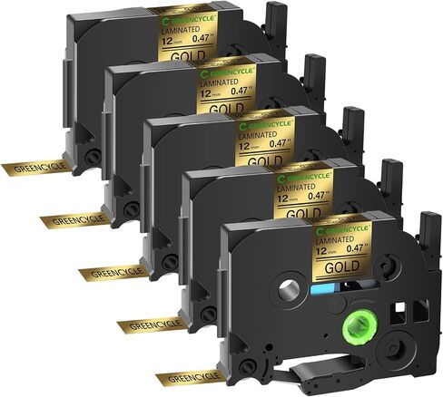 Greencycle متوافق مع Brother P-Touch Tze-831 TZ-831 TABER TAPE 12MM 0.47 TZE TZ GOLD LABLE in Saudi Arabia