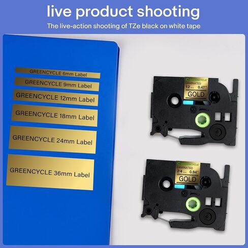 Greencycle متوافق مع Brother P-Touch Tze-831 TZ-831 TABER TAPE 12MM 0.47 TZE TZ GOLD LABLE in Saudi Arabia