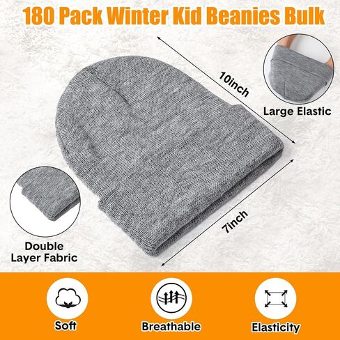 Toulite 100 Pcs Winter Beanies Gloves, Winter Hats Gloves Bulk for Toddler, Gloves and Hats for Kids Bulk, Children Warm Cold Weather Hats for Children School Donation Set in Kuwait