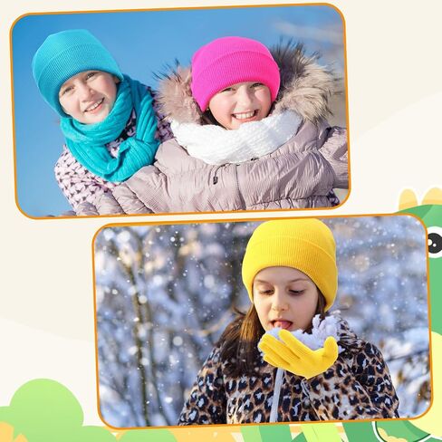 Toulite 100 Pcs Winter Beanies Gloves, Winter Hats Gloves Bulk for Toddler, Gloves and Hats for Kids Bulk, Children Warm Cold Weather Hats for Children School Donation Set in Kuwait