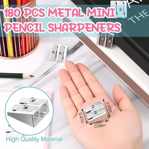 180 PCS Operation Christmas Attrics Bulk Metal Pencil Sharpener 2 Holes Manual Handheld Pencil Sharea in Kuwait