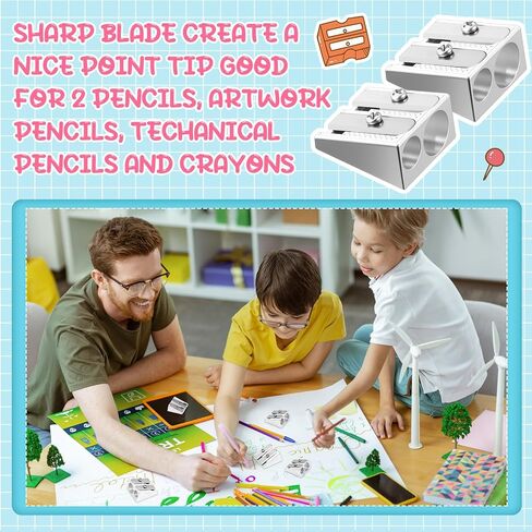 180 PCS Operation Christmas Attrics Bulk Metal Pencil Sharpener 2 Holes Manual Handheld Pencil Sharea in Kuwait
