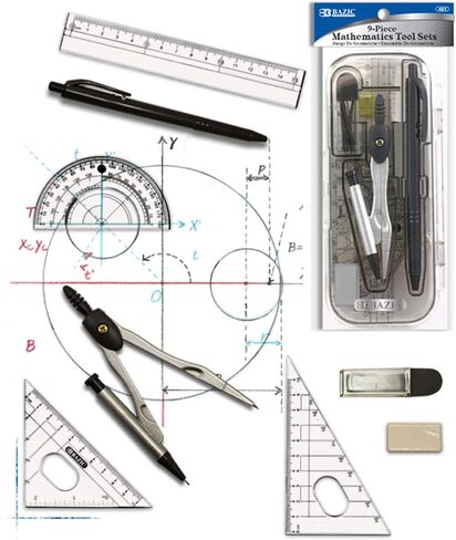 BAZIC 9 Pcs. Math Tool Sets in Saudi Arabia