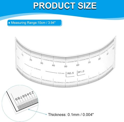 PATIKIL Film Flexible Ruler 40cm 0.1mm Scale with R Angle and Width Lines Clear PET Plastic Soft Folding Straight Ruler for Factory, Transparent, 1 Pcs in Saudi Arabia