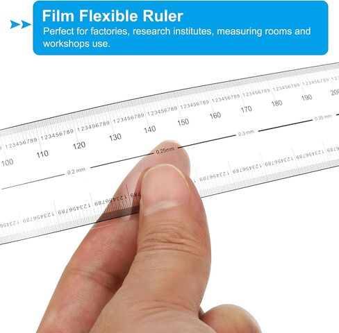 PATIKIL Film Flexible Ruler 40cm 0.1mm Scale with R Angle and Width Lines Clear PET Plastic Soft Folding Straight Ruler for Factory, Transparent, 1 Pcs in Saudi Arabia