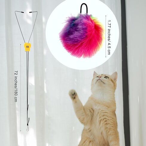 Self Play Cat Toy for Door Frame Hanging Cat Rope Toy for Indoor Cats 360 Rotation Cotton Rope Independent Play Hanging Door Frame Cats Toys Kitten String Teaser Safe Pet Wand Spring Toys in Saudi Arabia