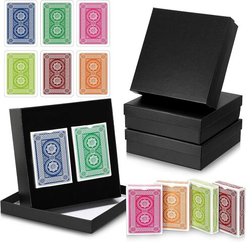 Zubebe 6 Decks Playing Cards Gift Set, Decks of Cards Poker Cards Standard Playing Card with 3 Black Gift Boxes with Lids for Card Activities Party Supplies Games(Multicolor) in Saudi Arabia