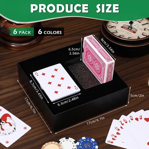 Zubebe 6 Decks Playing Cards Gift Set, Decks of Cards Poker Cards Standard Playing Card with 3 Black Gift Boxes with Lids for Card Activities Party Supplies Games(Multicolor) in Saudi Arabia