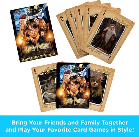 Aquarius Harry Potter Play Cards - سطح البطاقات الحجرية في Sorcerer لألعاب الورق المفضلة لديك - Permense و Combicibles مرخصة رسميًا in Saudi Arabia