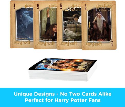 Aquarius Harry Potter Play Cards - سطح البطاقات الحجرية في Sorcerer لألعاب الورق المفضلة لديك - Permense و Combicibles مرخصة رسميًا in Saudi Arabia