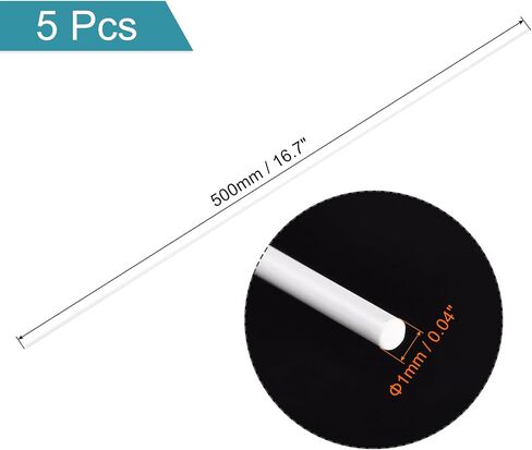 MECCANIXITY ABS قضيب بلاستيك مستدير قضيب صلب 3 مم × 250 مم لمواد نموذج DIY، صناعة النماذج المعمارية، طاولة رمل DIY، حزمة من 30 قطعة in Saudi Arabia