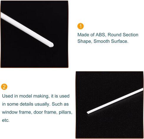 MECCANIXITY ABS Plastic Rod Round Solid Bar 3 mm x 250 mm for DIY Model Material, Architectural Model Making, DIY Sand Table, Pack of 30 Pcs in Saudi Arabia