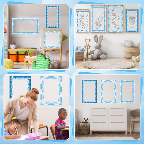 82ft Blue Sky Clouds Scalloped Bulletin Board Borders Stickers Die-Cut Self-Adhesive Border Trims Bulletin Board Back to School Supplies Classroom Borders for Chalkboard Walls Desks Offices Decor in Saudi Arabia