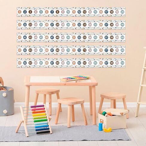 32.8 Feet Number Line Bulletin Board Border, 1 to 100 Boho Polka Dot Number Line Bulletin Border Numbers Borders Trim for Back to School Classroom Office Bulletin Boards Wall Decor in Saudi Arabia