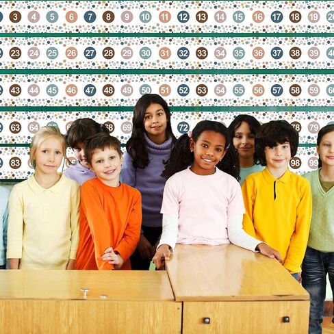 32.8 Feet Number Line Bulletin Board Border, 1 to 100 Boho Polka Dot Number Line Bulletin Border Numbers Borders Trim for Back to School Classroom Office Bulletin Boards Wall Decor in Saudi Arabia