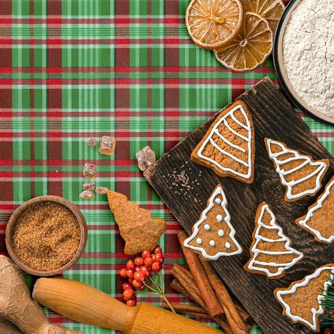 Whaline 100 Sheets Christmas Plaid Tissue Paper Red Green Buffalo Plaids Gift Paper Paper Xmas Rustic Art Tissue Paper لعيد ميلاد عيد ميلاد التغليف هدية عطلة ، 13.7 × 19.6 بوصة in Saudi Arabia
