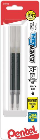 Pentel EnerGel Liquid Gel Pen Refill, 0.3 mm, Black, Pack of 2 in Saudi Arabia
