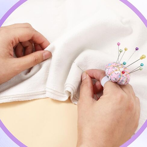 Elastic Wrist Pin Cushion Ring Pincushions for Sewing Cute Pumpkin Sewing Needle Cushion kit with 1Pcs Finger Ring Pincushions, DIY Handcraft Needles Holder, Quilting Accessories（Purple） in Saudi Arabia