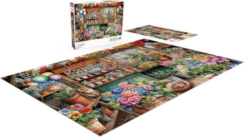 Buffalo Games Buzzles for البالغين 2000 قطعة - Tom Wood - The Flower Shop - لغز البالغين الصلب مع ملصق مرجعي ، ومتعة ، وفريدة من نوعها ومشكلة لجميع القدرات ، 38.5 × 26.5 كبيرة in Saudi Arabia