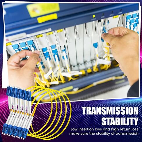 10 Pack Single Mode Fiber Lc to Lc, 3.28 ft OS2 Lc to Lc Single Mode Fiber Patch Cable Duplex, Singlemode Fiber Optic Cable Lc to Lc, Lszh Sm Fiber Jumper Cord, Yellow SMF 1 Meter in Saudi Arabia