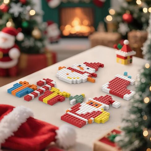 Flyctirs Christmas DIY Ornaments Building Blocks Set – Santa, Snowman, Gifts & Socks Designs Rocket 100+ Creative Builds Educational Toy Gift for Kids in Saudi Arabia