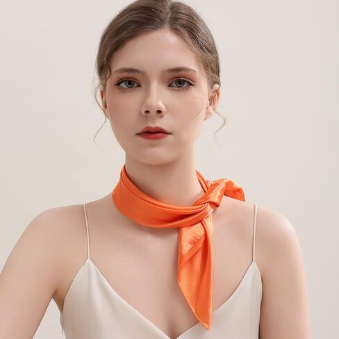 Bwerfuet Women Silk Scarf, Satin Hair Bandanas Square Stain Scarf Vintage Head Scarves for Women in Kuwait