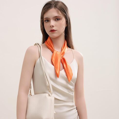 Bwerfuet Women Silk Scarf, Satin Hair Bandanas Square Stain Scarf Vintage Head Scarves for Women in Kuwait