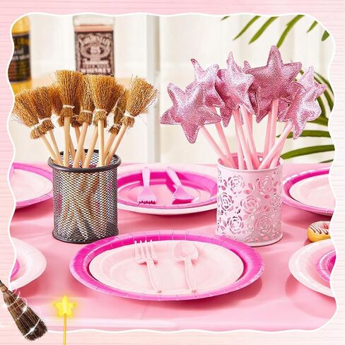 Geyoga 20 Pack Witch and Princess Pens Party Favors Green Witch Broom و Pink Star Pens for Wizard تحت عنوان Supplies عيد ميلاد هدايا الهالوين لوازم Goodie Bag Fillers (خطوط خضراء) in Saudi Arabia