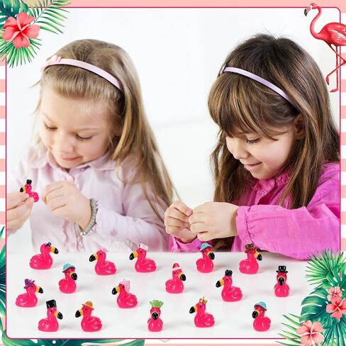 48 Pcs Mini Flamingos 14 Styles Tiny Flamingos Cute Mini Resin Animals Flamingo Figurine Tiny Resin Animals for Garden Landscape Dollhouse Party Cake Home Office Decor in Saudi Arabia