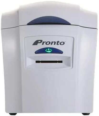 طابعة بطاقة هوية Magicard Pronto - على الوجه واحد - 3649-0001 W/Magicard MA300YMCKO COLL RIBBON - YMCKO - 300 PRINTS ، PREMIUM WHITE BLACK CRINT in Saudi Arabia
