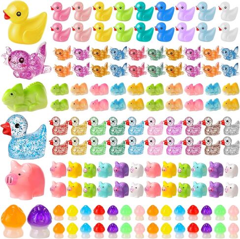 Barydat 100 Pcs Halloween Mini Resin Figurines Tiny Resin Witch Pumpkin Ghost Skull Duck Eyeball Miniature Bulk Small Statue Ornaments for Halloween Party Favors Bag Fillers Garden Dollhouse Decor in Kuwait
