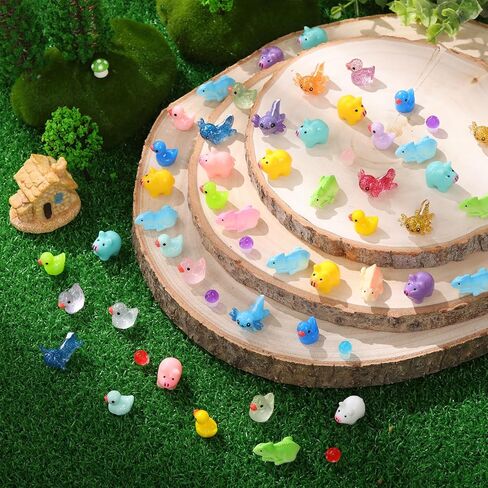 Barydat 100 Pcs Halloween Mini Resin Figurines Tiny Resin Witch Pumpkin Ghost Skull Duck Eyeball Miniature Bulk Small Statue Ornaments for Halloween Party Favors Bag Fillers Garden Dollhouse Decor in Kuwait