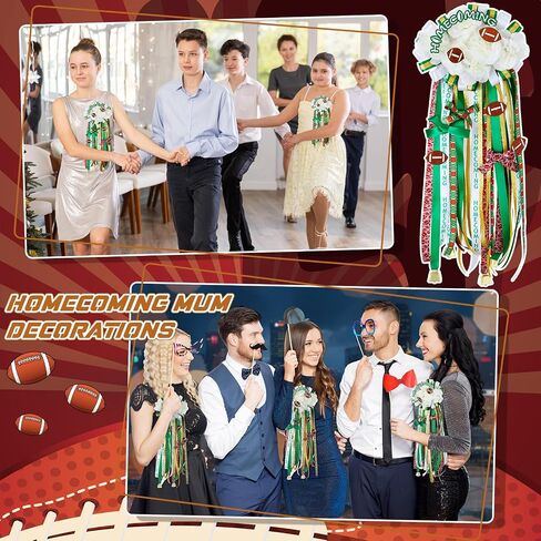 مجموعة مستلزمات زهور Honoson Homecoming Mum Flower تشمل قرص الورق و Roll DIY أشرطة حريرية مختلفة لصالح لعبة كرة القدم للرقص تفضل زخرفة لحفلات الملك الملكة (كرة القدم) in Saudi Arabia