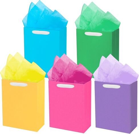 أكياس الهدايا المتوسطة Moxarysu 5 PCS مع مقابض: 7 × 4x9 kraft. in Kuwait