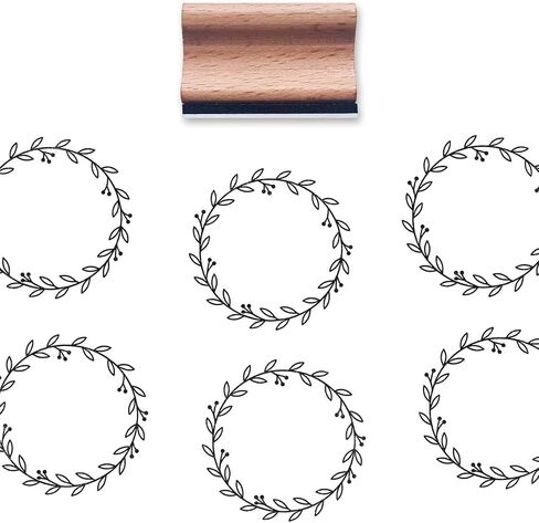 Wreath Rubber Stamp, 1-1/3 Medium Stamp for Scrapbooking Card Making Crafting in Saudi Arabia