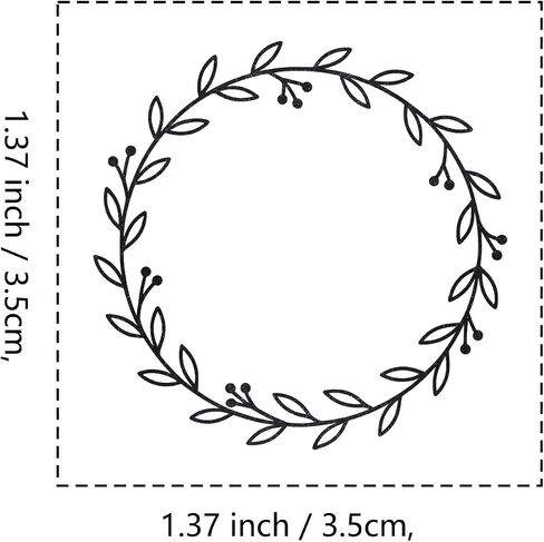 Wreath Rubber Stamp, 1-1/3 Medium Stamp for Scrapbooking Card Making Crafting in Saudi Arabia