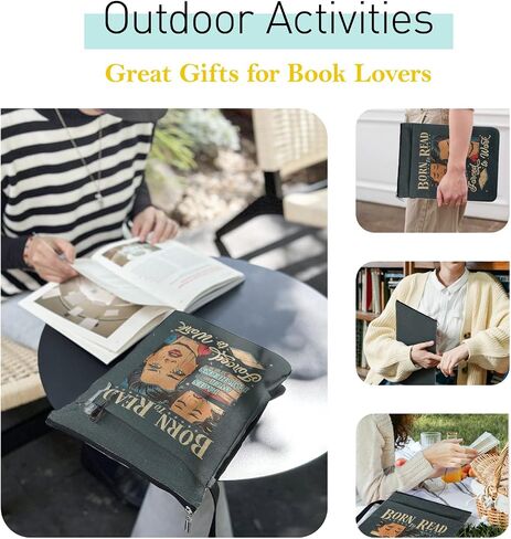 خمر الفتاة الحديثة ذات طابع ديكور الكتاب الأكمام للنساء زميلات ، Book Lover Bookish Group Club Book Gifts 9x12 Inch - Born to read اطل in Saudi Arabia