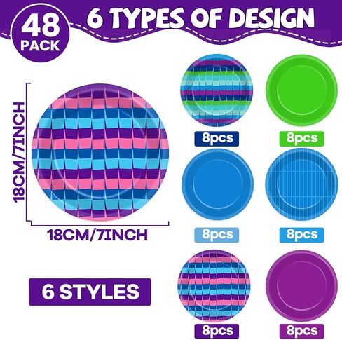 48PCS Video Game Birthday Party Supplies Video Gaming Paper Plates 7" Dinnerware Dessert Plates Llama Game On Party Decorations Gamer Level Up Table Decor for Teenager Kids Boys Birthday Favor in Saudi Arabia