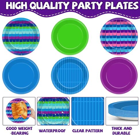 48PCS Video Game Birthday Party Supplies Video Gaming Paper Plates 7" Dinnerware Dessert Plates Llama Game On Party Decorations Gamer Level Up Table Decor for Teenager Kids Boys Birthday Favor in Saudi Arabia
