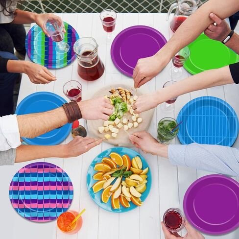48PCS Video Game Birthday Party Supplies Video Gaming Paper Plates 7" Dinnerware Dessert Plates Llama Game On Party Decorations Gamer Level Up Table Decor for Teenager Kids Boys Birthday Favor in Saudi Arabia