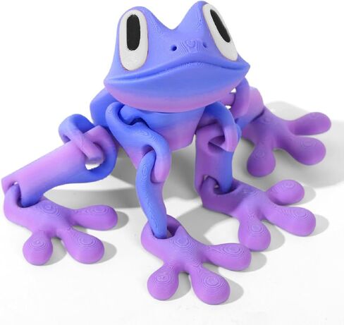 3D Printed 7.92-inch Magnet Frog Toy, Articulated 3D Printed Animals Toys, Can be Used for Refrigerator/Car Decoration. (Green+White) in Saudi Arabia