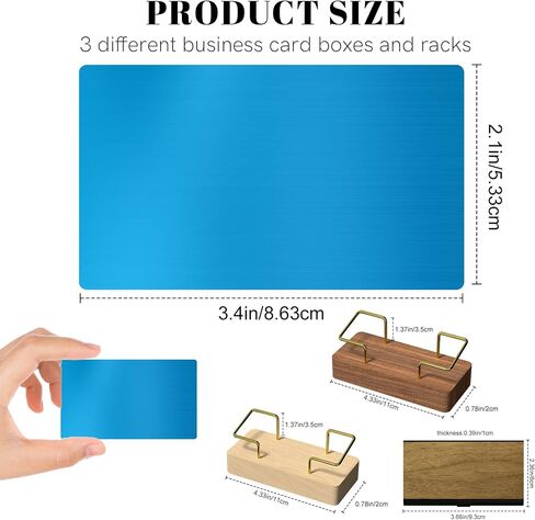 Custom Metal Business Cards, 30-500 Double-sided Engrave Business Cards Customizable, 0.45mm Aluminum Business Card Blanks with Logo/Text, Custom Metal Card with Business Card Holder Available in Saudi Arabia