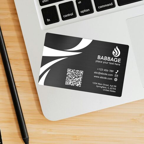 Custom Metal Business Cards, 30-500 Double-sided Engrave Business Cards Customizable, 0.45mm Aluminum Business Card Blanks with Logo/Text, Custom Metal Card with Business Card Holder Available in Saudi Arabia
