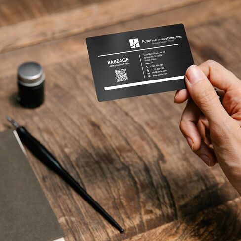 Custom Metal Business Cards, 30-500 Double-sided Engrave Business Cards Customizable, 0.45mm Aluminum Business Card Blanks with Logo/Text, Custom Metal Card with Business Card Holder Available in Saudi Arabia