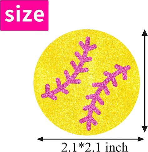 Softball Theme Cupcake Toppers 24pcs Glitter Softball Cupcake Toppers Softball Party Decoration for Girls Softball Birthday Party Baby Shower Decoration Supplies in Saudi Arabia