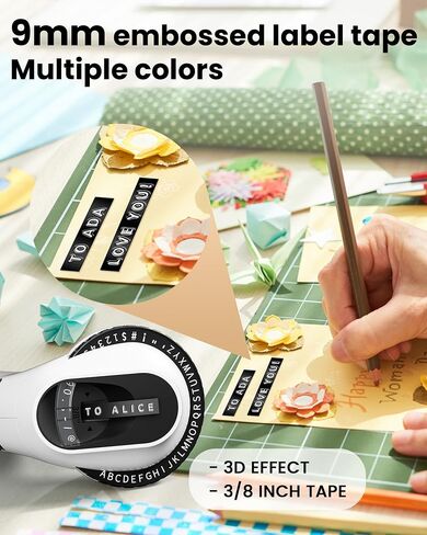 Zodzi Embossing Label Tapes Replacement for Dymo Label Maker Refills, 3/8 Inch 3D Plastic Label Maker Tape for Dymo Organizer Xpress Tape 1540 1550 1570 Office Mate II 12965 12966 Embossed Labels in Kuwait
