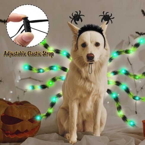 jagely 2 PCS أزياء الهالوين للكلاب العملاقة العنكبوت الأزياء مجموعة الأزياء مجموعة أزياء القسوة القابلة للتعديل للملحقات الأزياء للوساطة والكلاب الكبيرة اللطيفة للحيوانات الأليفة للحيوانات الأليفة Cosplay (Orange) in Saudi Arabia